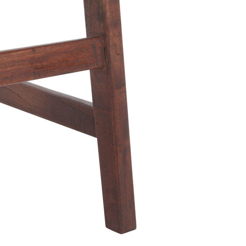 Abreu Rectangle Counter Stool - Cognac/Walnut - Safavieh