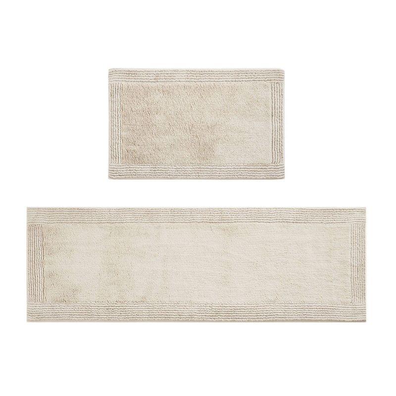 Madison Park 24"x72" Splendor Cotton Tufted Reversible Bath Rug Tan: Machine Washable, OEKO-TEX Certified