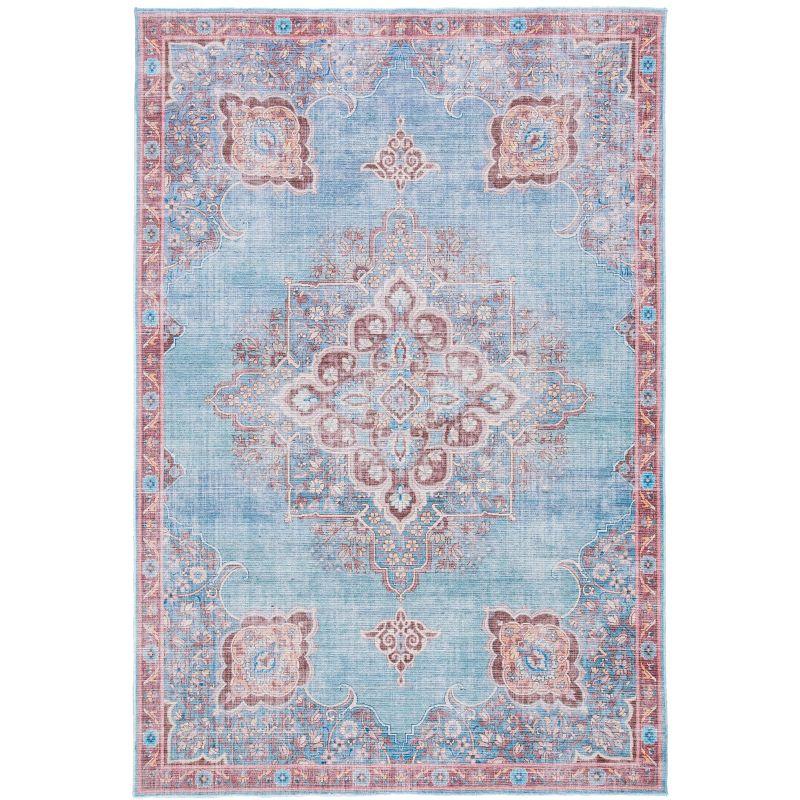 Serapi SEP580 Power Loomed Machine Washable Skid-Resistant Indoor Area Rug - Blue/Brown - 8'x10' - Safavieh