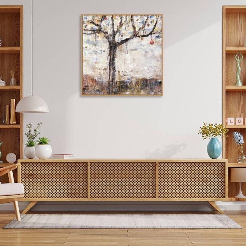 Charming Tree Impressionist Canvas Wall Art with Polystyrene Frame