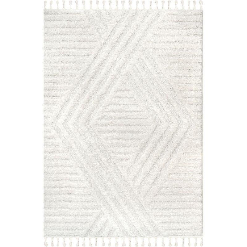 Nuloom Risette Geometric Shag Tassel Indoor Area Rug