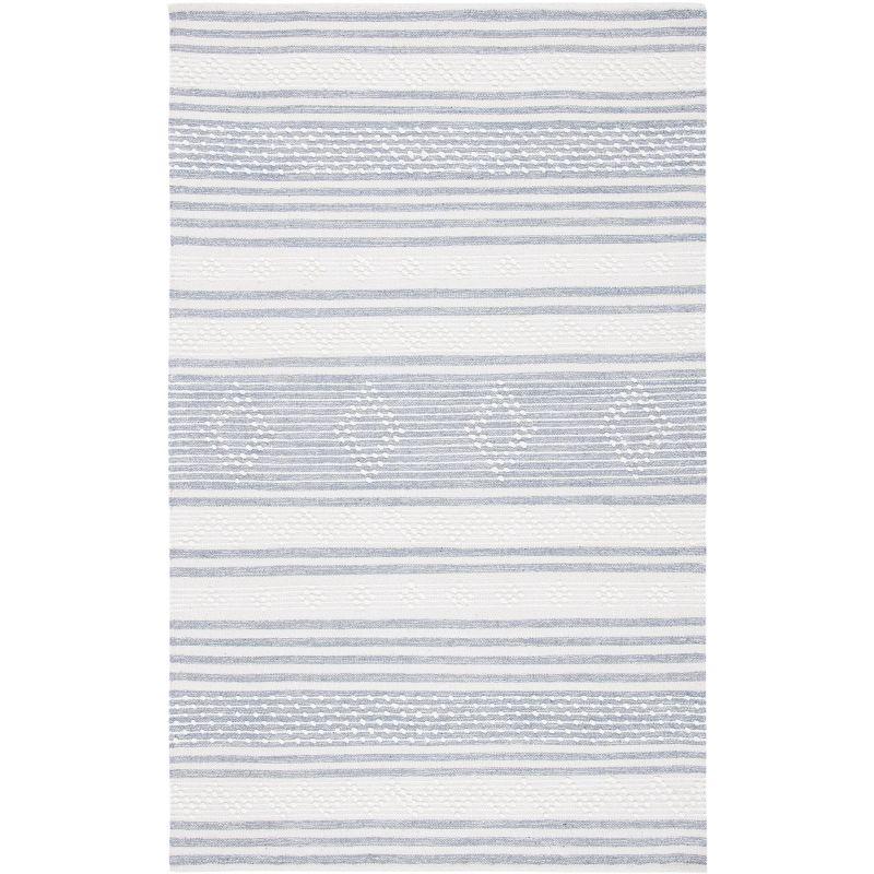 Striped Kilim STK511 Hand Woven Area Rug - Silver/Ivory - 3'x5' - Safavieh.