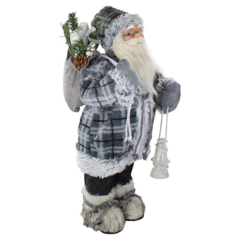 2' Standing Santa Christmas Figure Carrying A Lantern