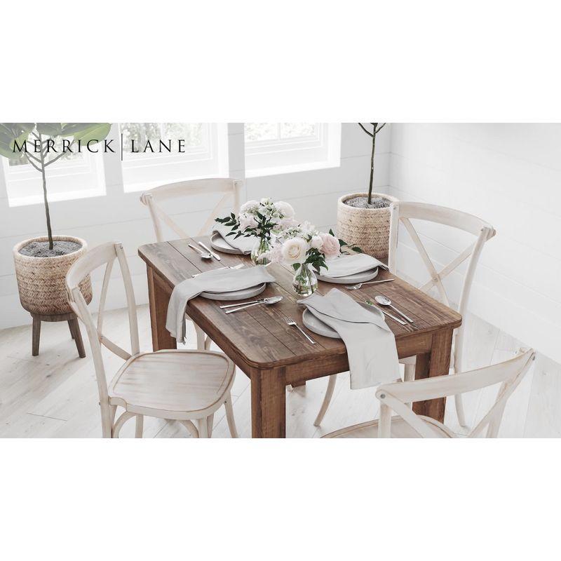 Merrick Lane Rectangular Antique Solid Pine Farm Dining Table