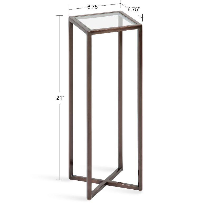 Kate and Laurel Jaspur Square Metal Drink Table, 7x7x21, Bronze