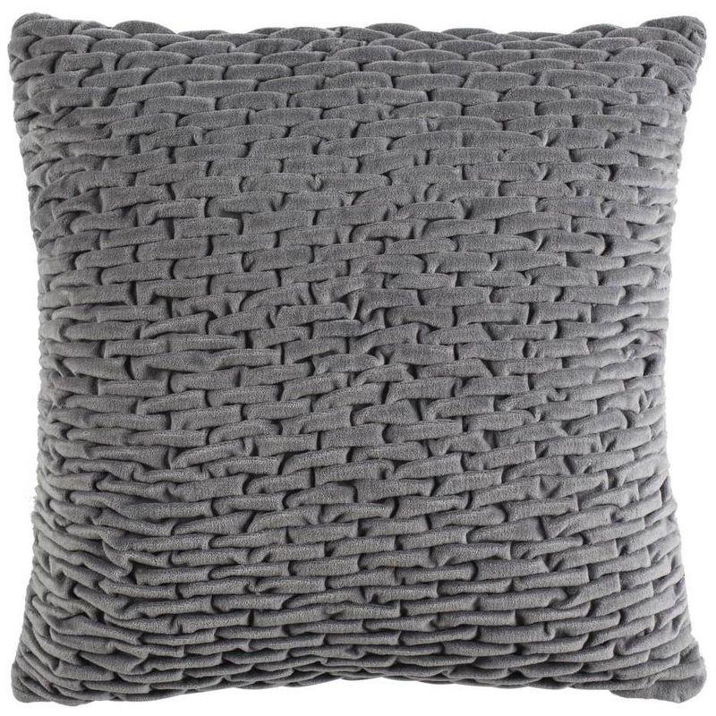 Gray 20" Square Contemporary Decorative Pillow Set