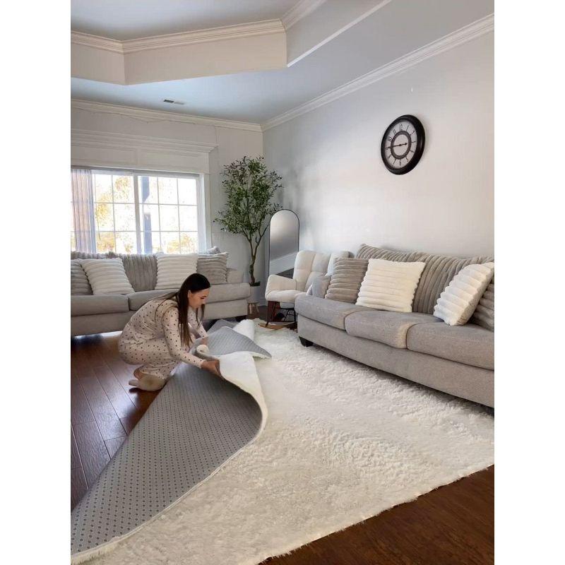 Shaggy Area Rug Super Soft Fluffy Plush Carpet, 8' x 10' Tie-Dye Dark Gray