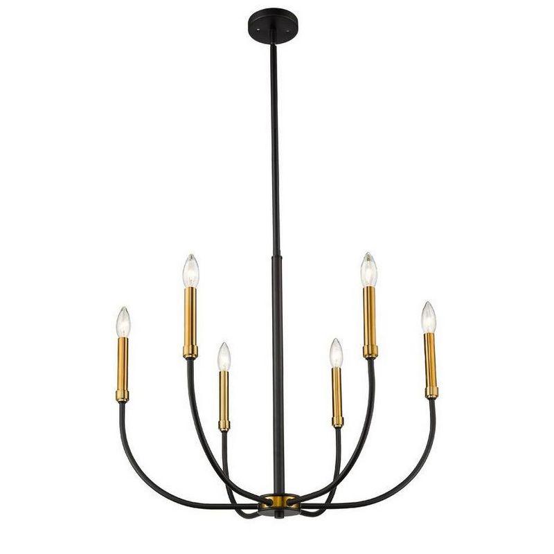 Z-Lite Haylie 6 - Light Chandelier in  Matte Black/Olde Brass