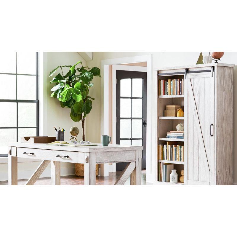 Avondale Farmhouse 48" White Adjustable Door Bookcase