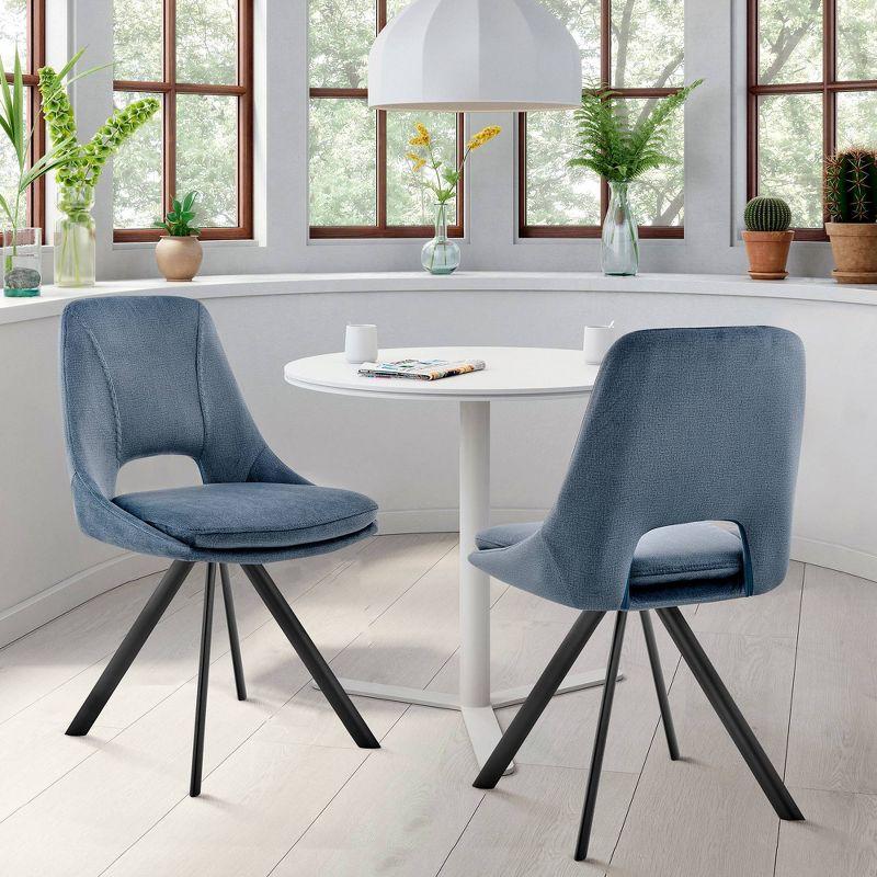 Set of 2 Lexi Velvet Finish Dining Chairs - Armen Living