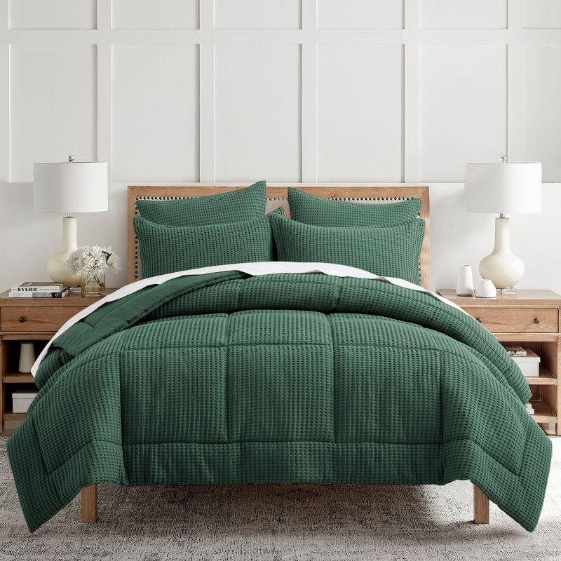 Mills Waffle Forest Green King Comforter Set - Levtex Home