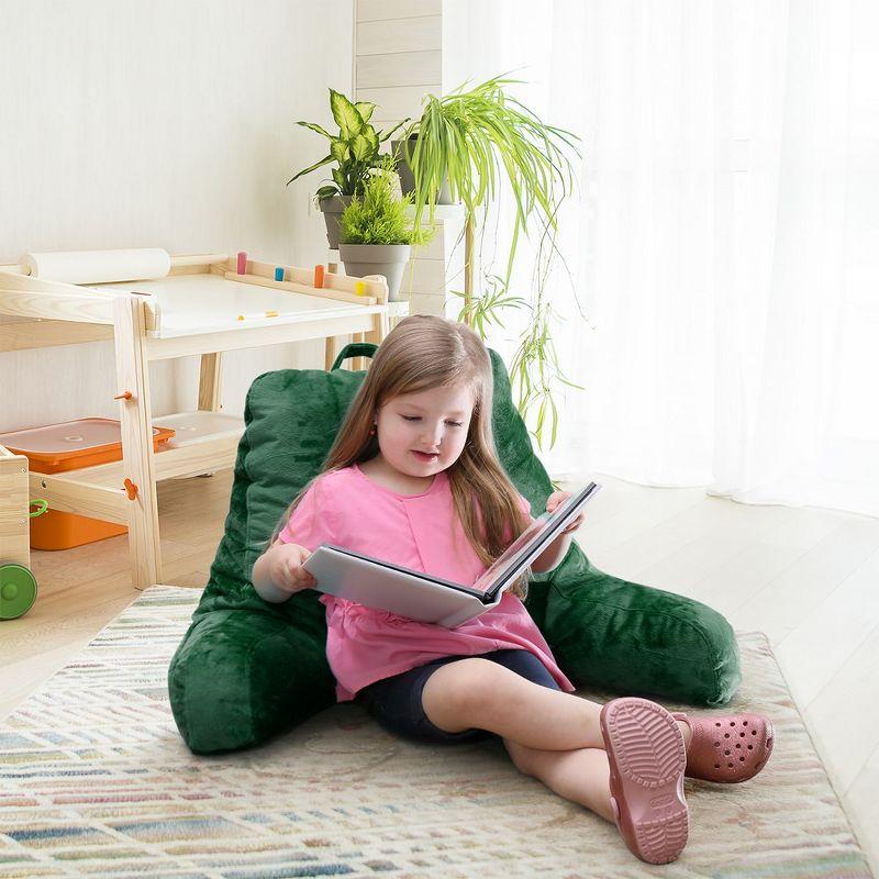 Nestl Memory Foam Reading Pillow for Kids, Small Reading & Bed Rest Pillow, Hunter green Back Pillow with Pockets
