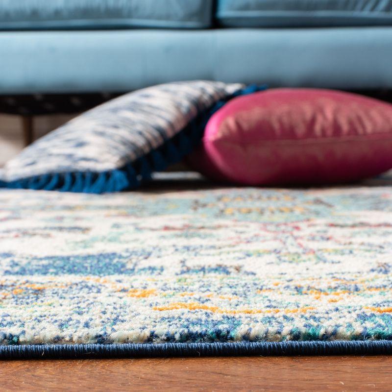 Madison MAD452 Power Loomed Indoor Runner Rug - Navy/Grey - 2'2"x6' - Safavieh