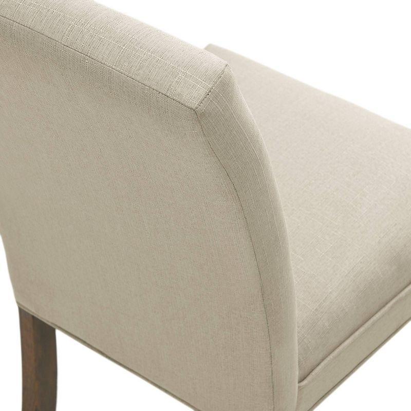 Alaterre Furniture Set of 2 Gwyn Parsons Upholstered Armless Chairs Cream: Modern Polyester Dining Seating