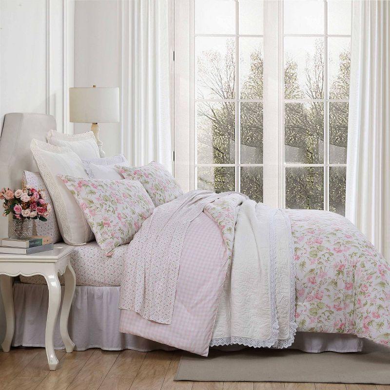 Laura Ashley Morning Gloria Cotton Comforter Set Pink