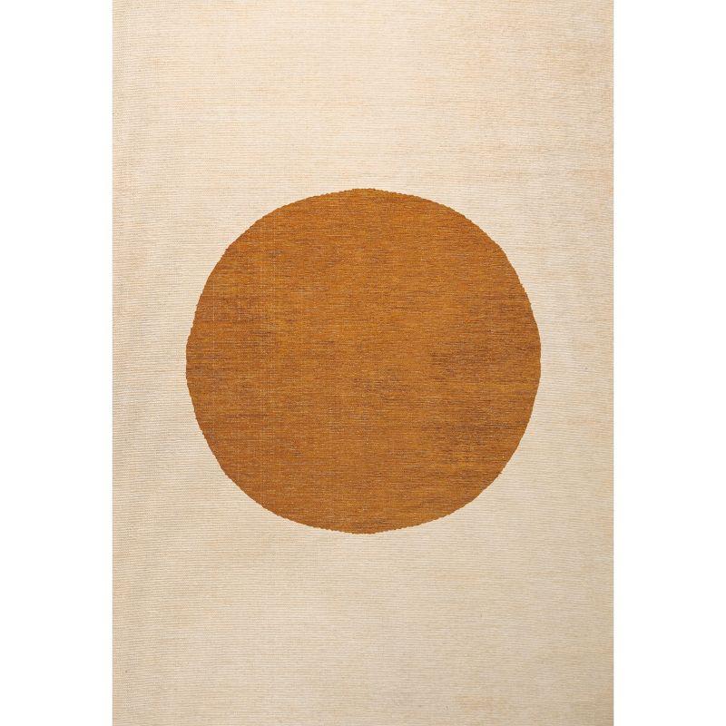 9' x 12' Cirkel Minimalist Geometric Dot Machine-Washable Area Rug, Cream/Rust - JONATHAN Y