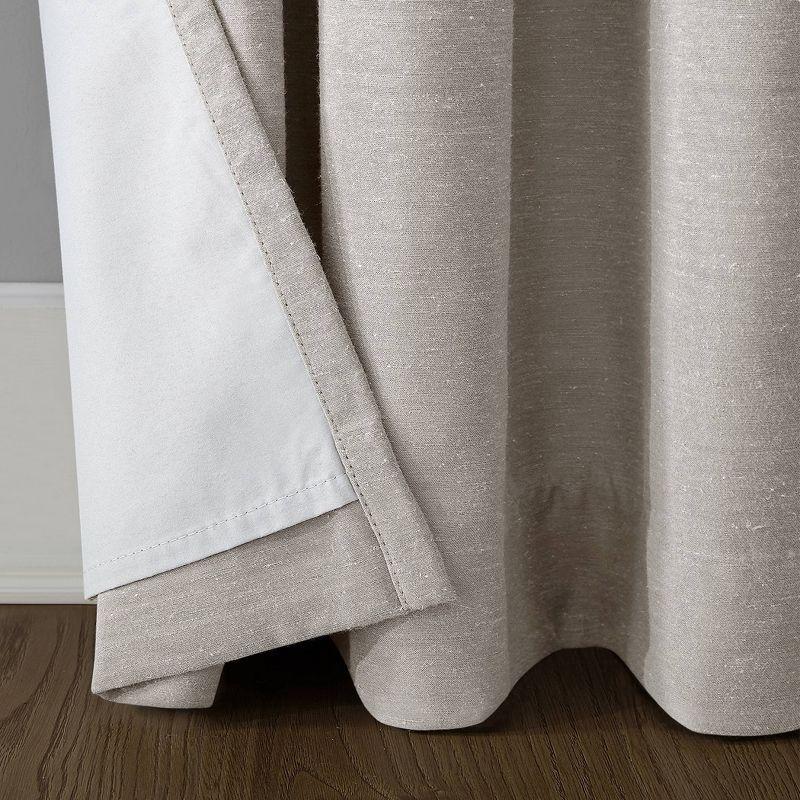 Pearl Greige Blackout Linen Blend Grommet Drapes