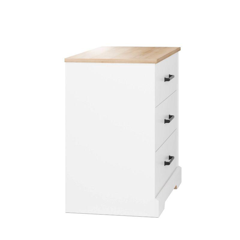 Prepac Rustic Ridge Farmhouse 3 Drawer Nightstand White/Oak