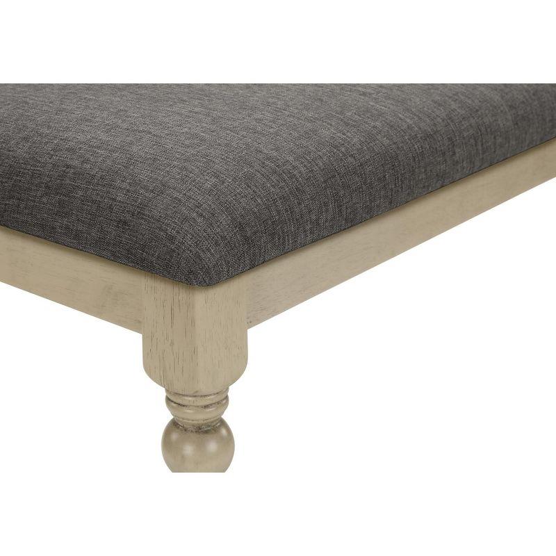 Monarch Specialties Bench 48inch Rectangular Upholstered Wood Entryway Dining Room Kitchen Antique Grey Grey Fabric Grey Solid Wood Transitional