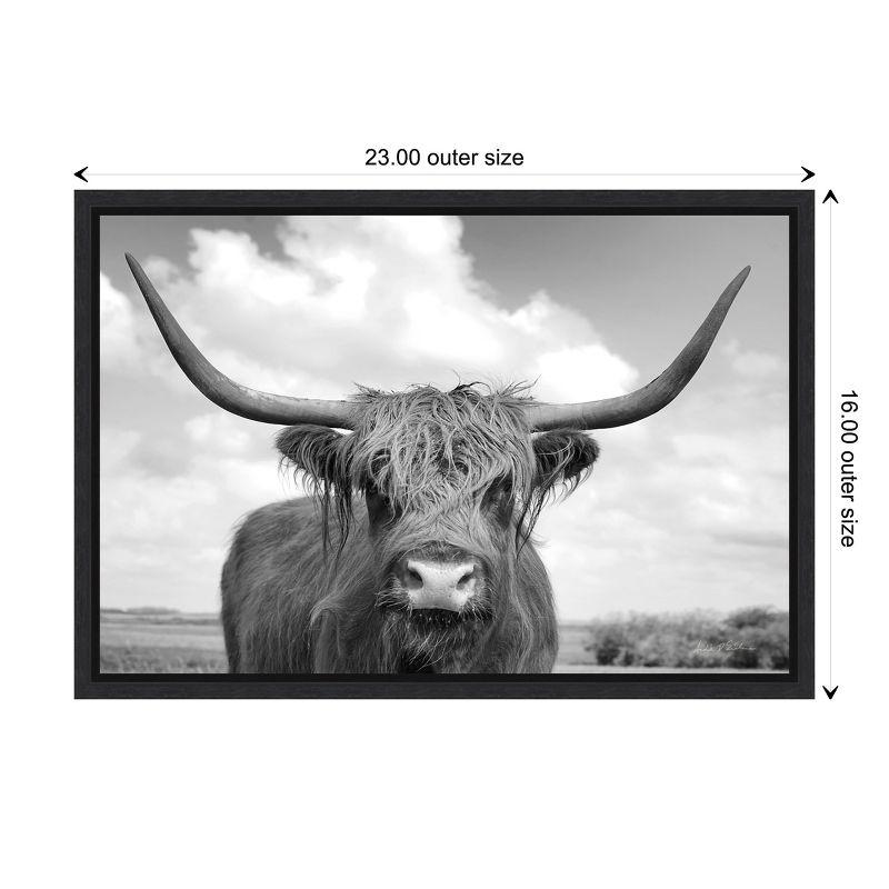 Amanti Art Highland Cow On the Ranch by Andre Eichman Canvas Wall Art Print Framed 23 x 16-in.