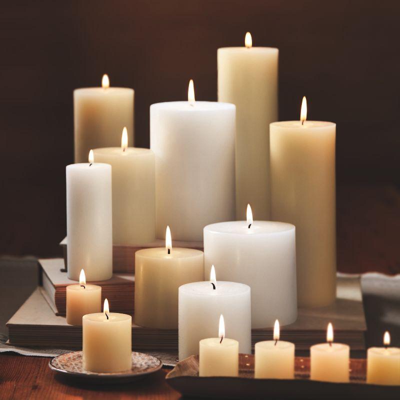 Elegant Unscented White Paraffin Pillar Candle, 3x3 Inches