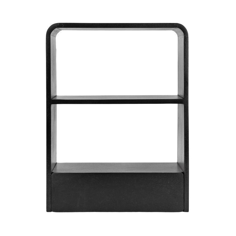 Hokku Designs Wooden Wall Shelf with Storage Drawer