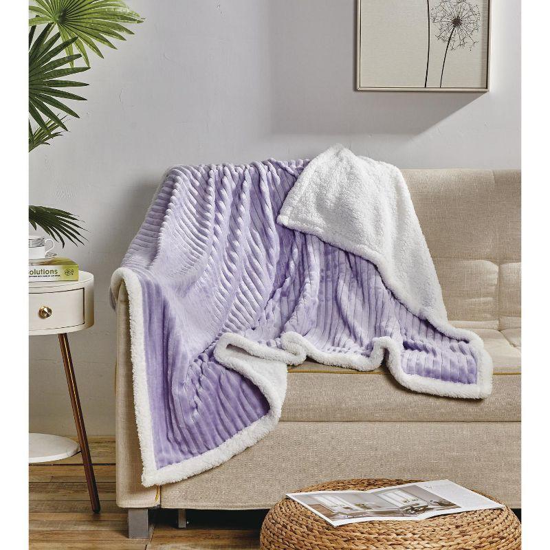 Plazatex Corduroy All Season Decorative Throw Blanket 50" x 60" Lilac