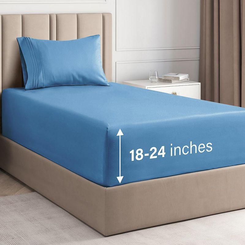 CGK Linens Extra Deep Pocket luxury Sheet Set - Solid Ultra Soft & Cooling Sheet Sets