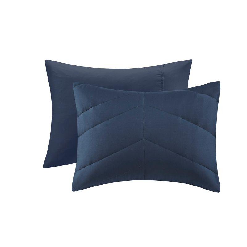 Gracie Mills Solid Quilted Chevron Comforter Set with 350 GSM Polyfill