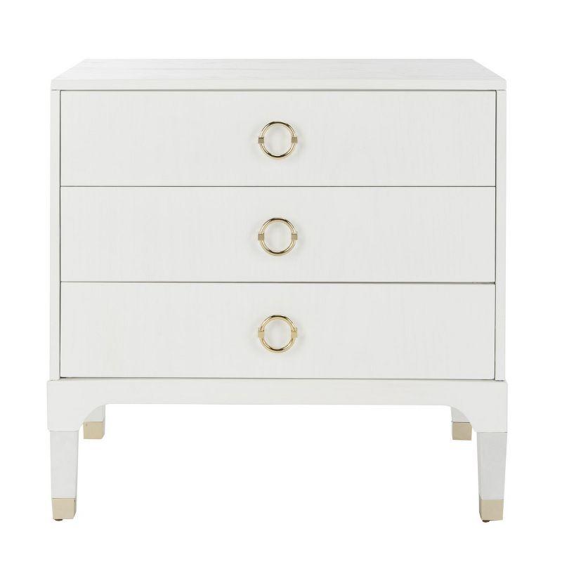 Lorna 3 Drawer Nightstand - FOX6232 - White - Safavieh Couture