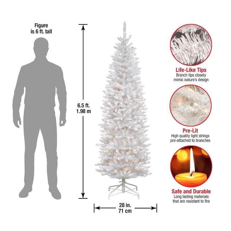 Prelit Slim White Kingswood Fir Artificial Christmas Tree Clear Lights - National Tree Company