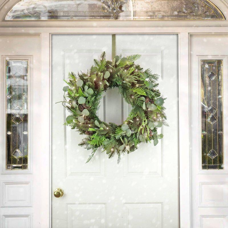 28'' Faux Mixed Assortment Lighted Wreath