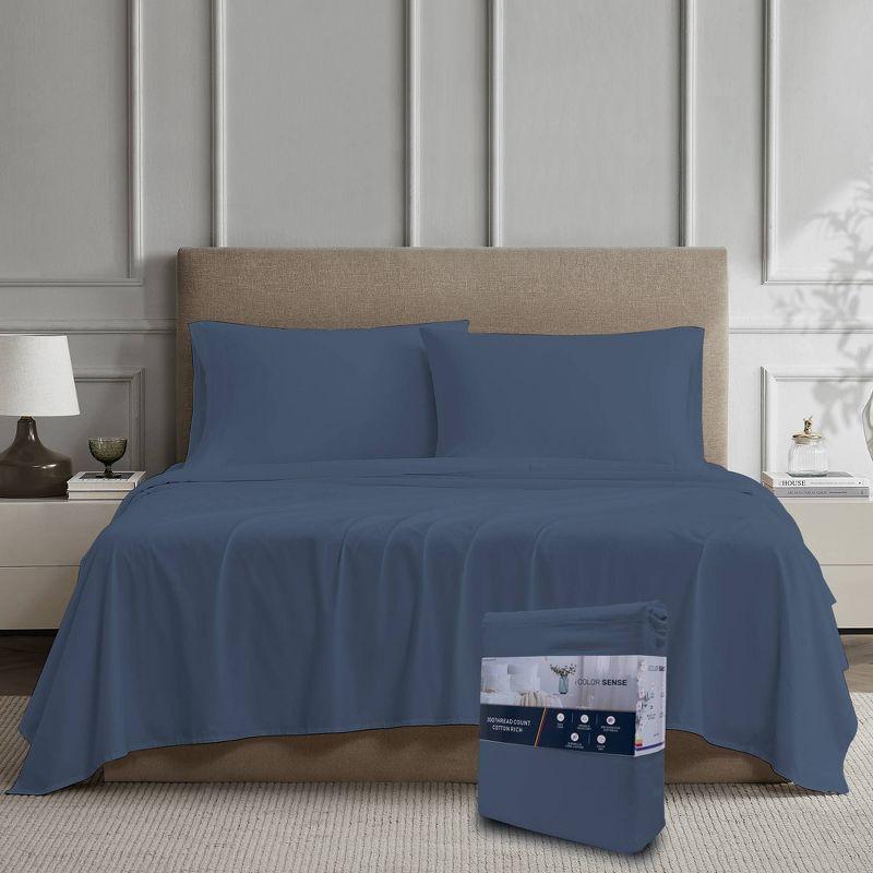 Color Sense 100% Cotton Lightweight Percale Weave Sheet Set