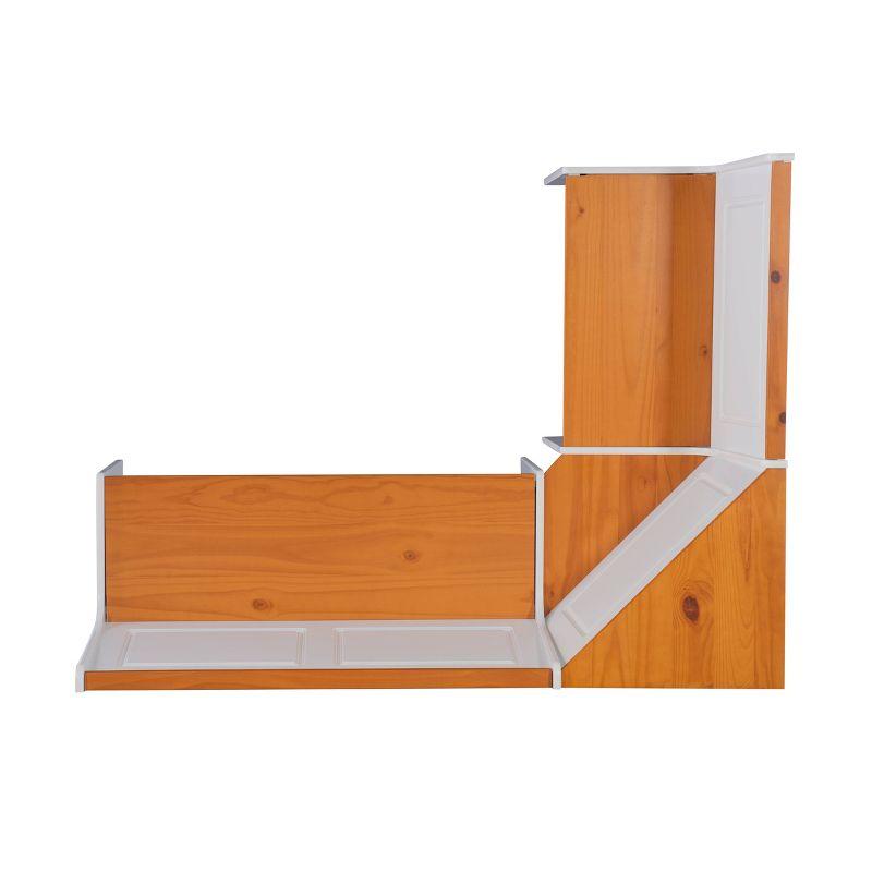 5pc Ardmore Breakfast Storage Corner Nook Dining Set Wood/White/Natural - Linon: Chic Farmhouse Style, Seats 6