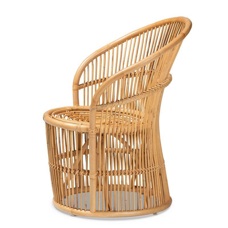 Narva Rattan Accent Chair Natural/Brown - bali & pari: Bohemian Style, No Assembly, Indoor Use, Solid Pattern