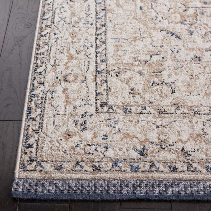 Ivory Elegance 79'' Square Hand-Knotted Cotton Blend Rug