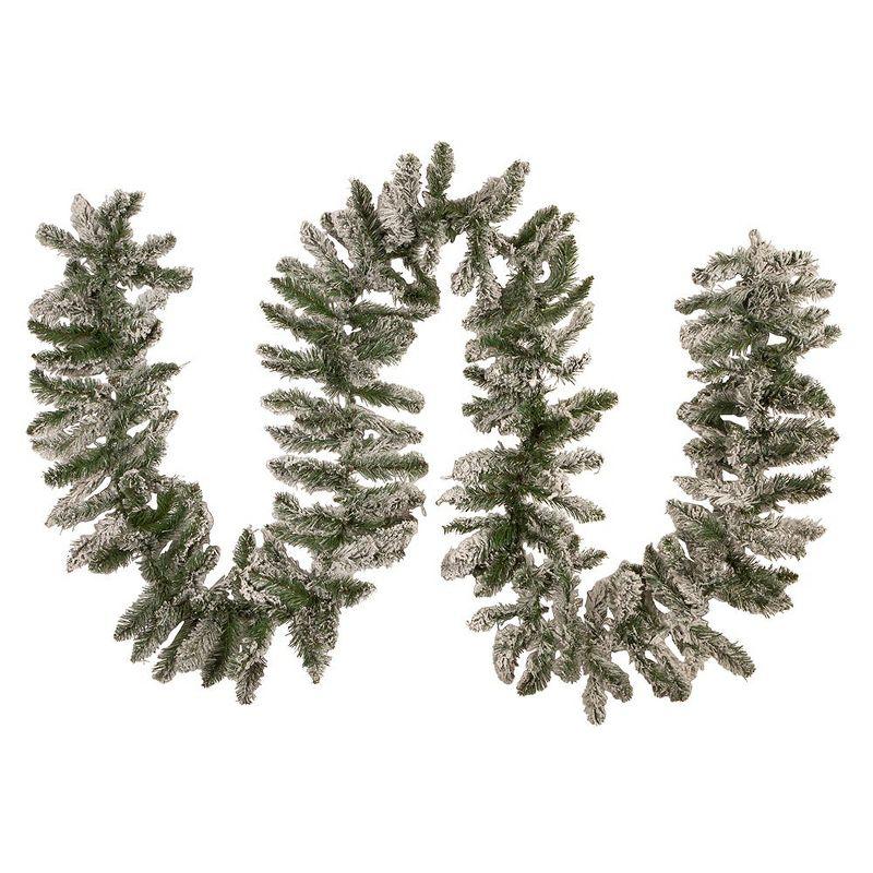 Kurt Adler 9 Foot Pre-Lit Warm White LED Snow Pine Garland