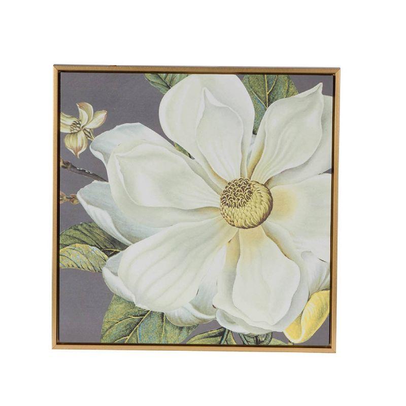 Blooming Florals Framed Wall Art -20"W X 1.5"L X 20"H - Gold