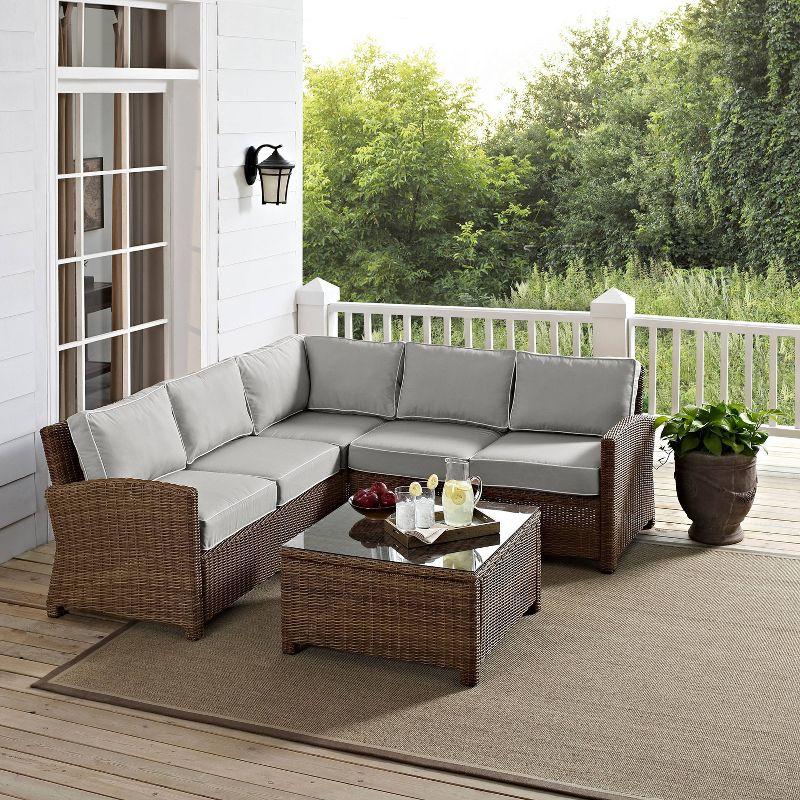 Crosley 4pc Bradenton Steel Outdoor Patio Sectional Sofa Furniture Set