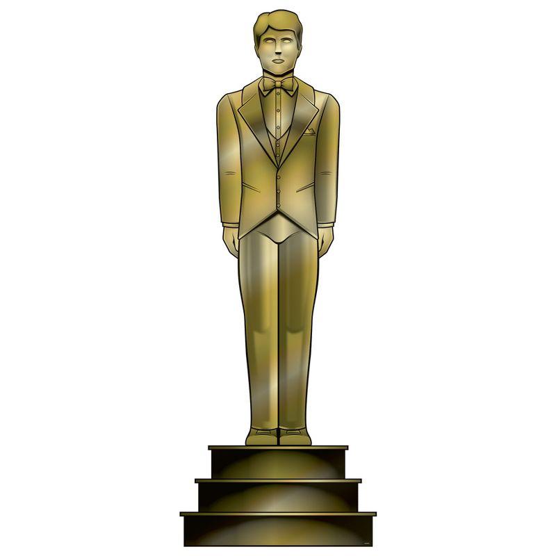 Beistle Red Carpet Male Statuette Stand-Up, 6� x 24?, (1/Box) Multicolored