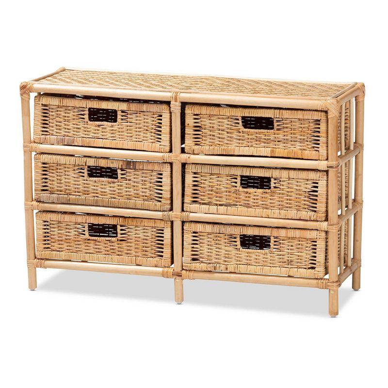 6 - Drawer Rattan Accent Chest