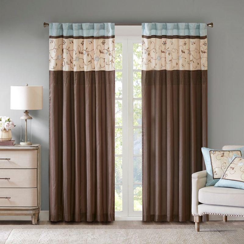Madison Park Serene Embroidered Single Curtain Panel & Reviews | Wayfair