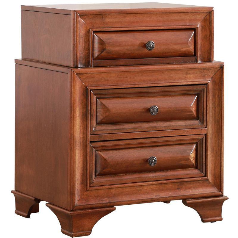 Passion Furniture LaVita 3-Drawer Oak Nightstand (29 in. H x 24 in. W x 17 in. D)