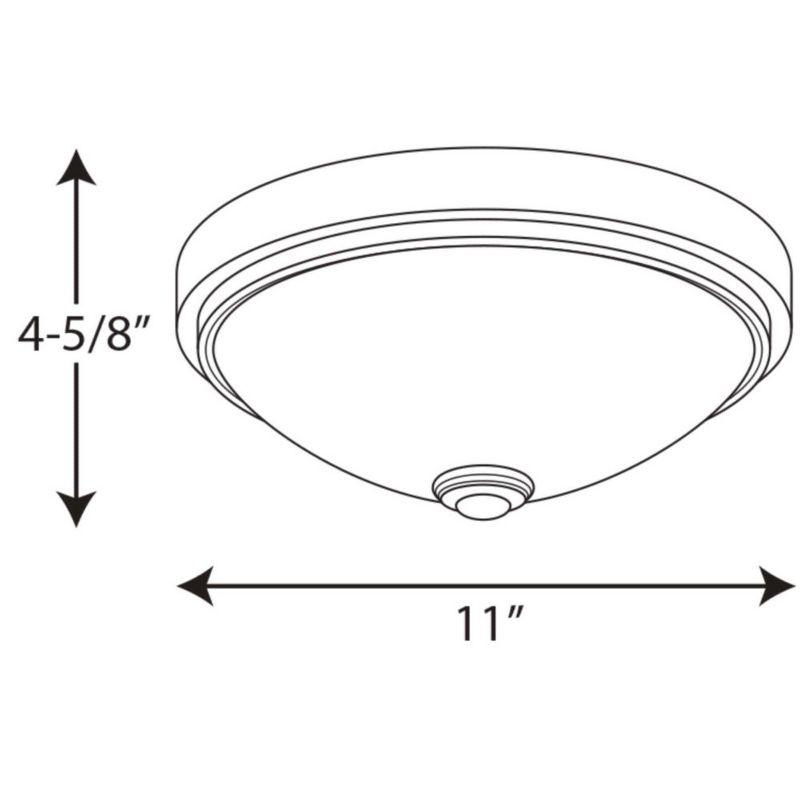 Brushed Nickel 11" LED Flush Mount with White Linen Glass