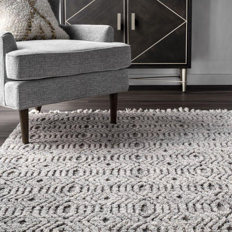 Nuloom Arielle Soft Trellis Textured Tassel Indoor Area Rug, 4' x 6'