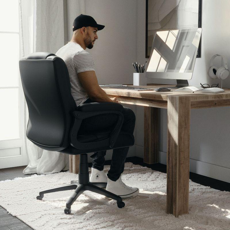 Flash Furniture Big & Tall LeatherSoft Ergonomic Office Chair with Padded Armrests