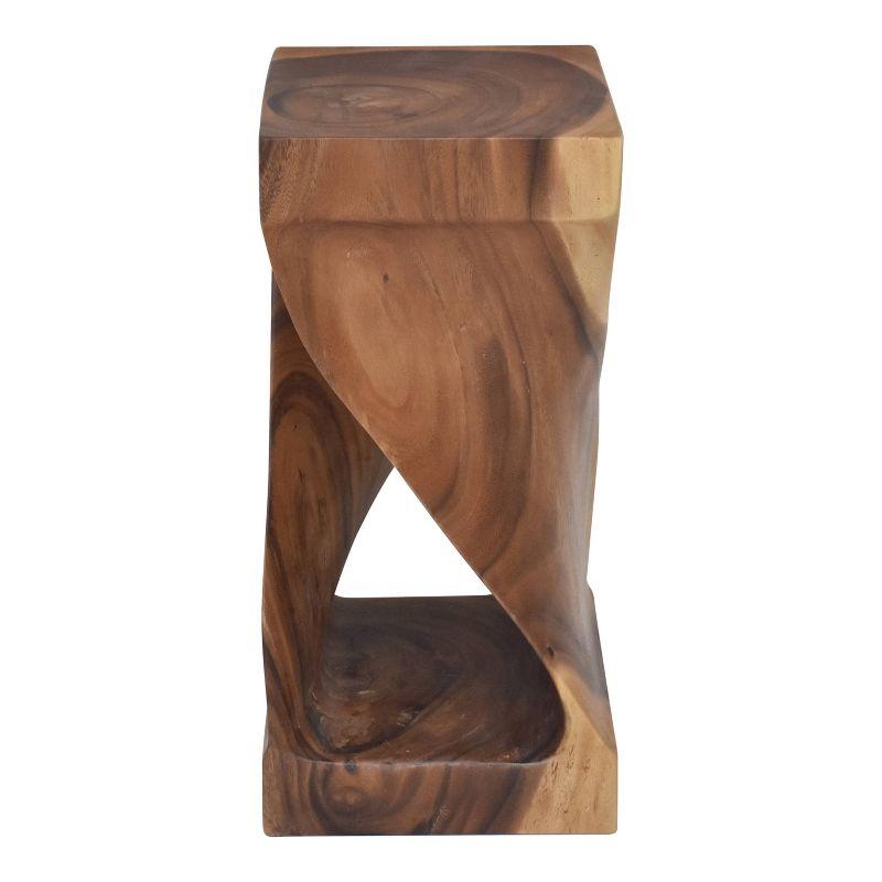 Steve Silver Co. Solana Accent Side Table Natural: Carved Acacia Wood, No Assembly