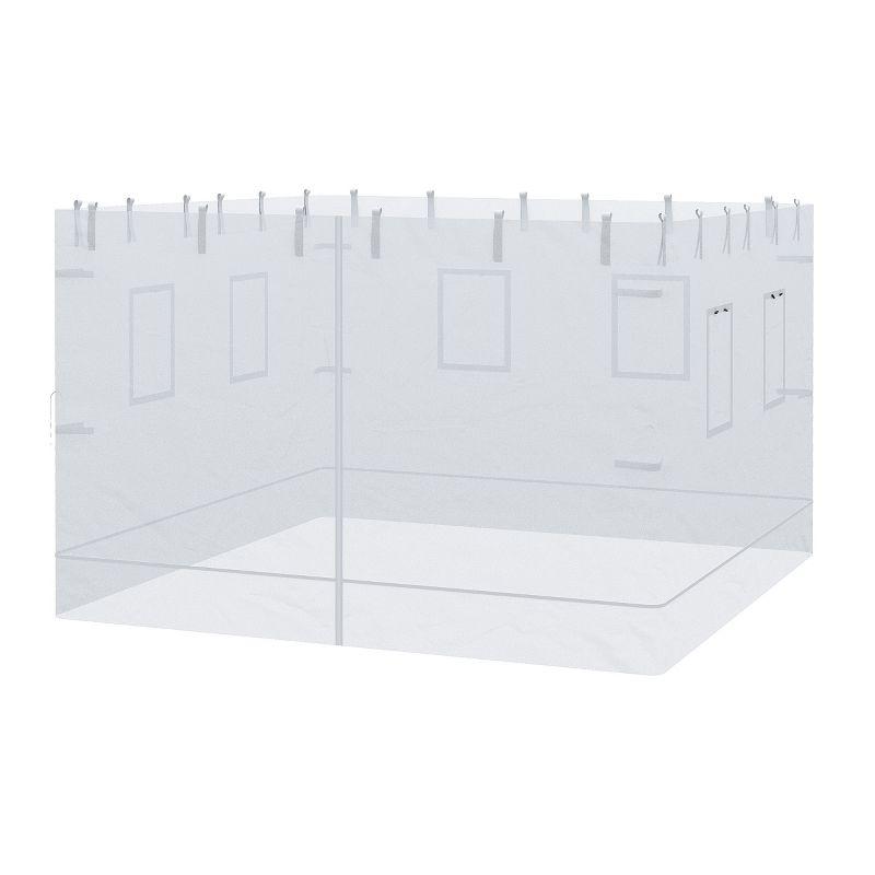 Outsunny Canopy Screen Walls, Replacement Netting with 6 Service Windows and 1 Door, for 10' x 10' Canopy Tent, White