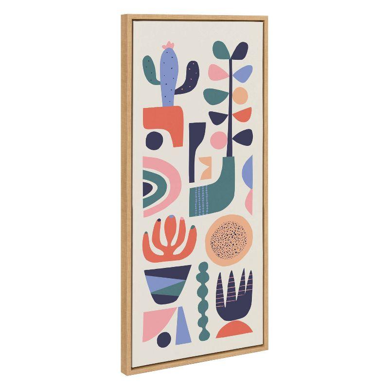 Sylvie Mid Century Succulents by Rachel Lee Framed Wall Canvas Natural - Kate & Laurel All Things Decor