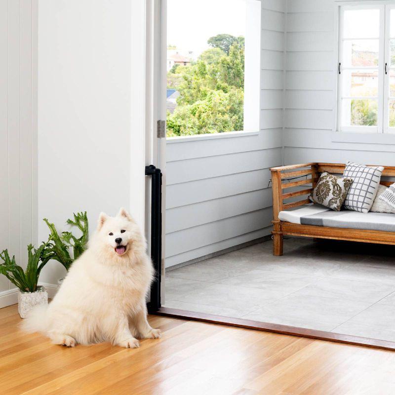 Perma Child Safety Outdoor Retractable Baby Gate 33" Tall, Extends to 71" Wide, Black